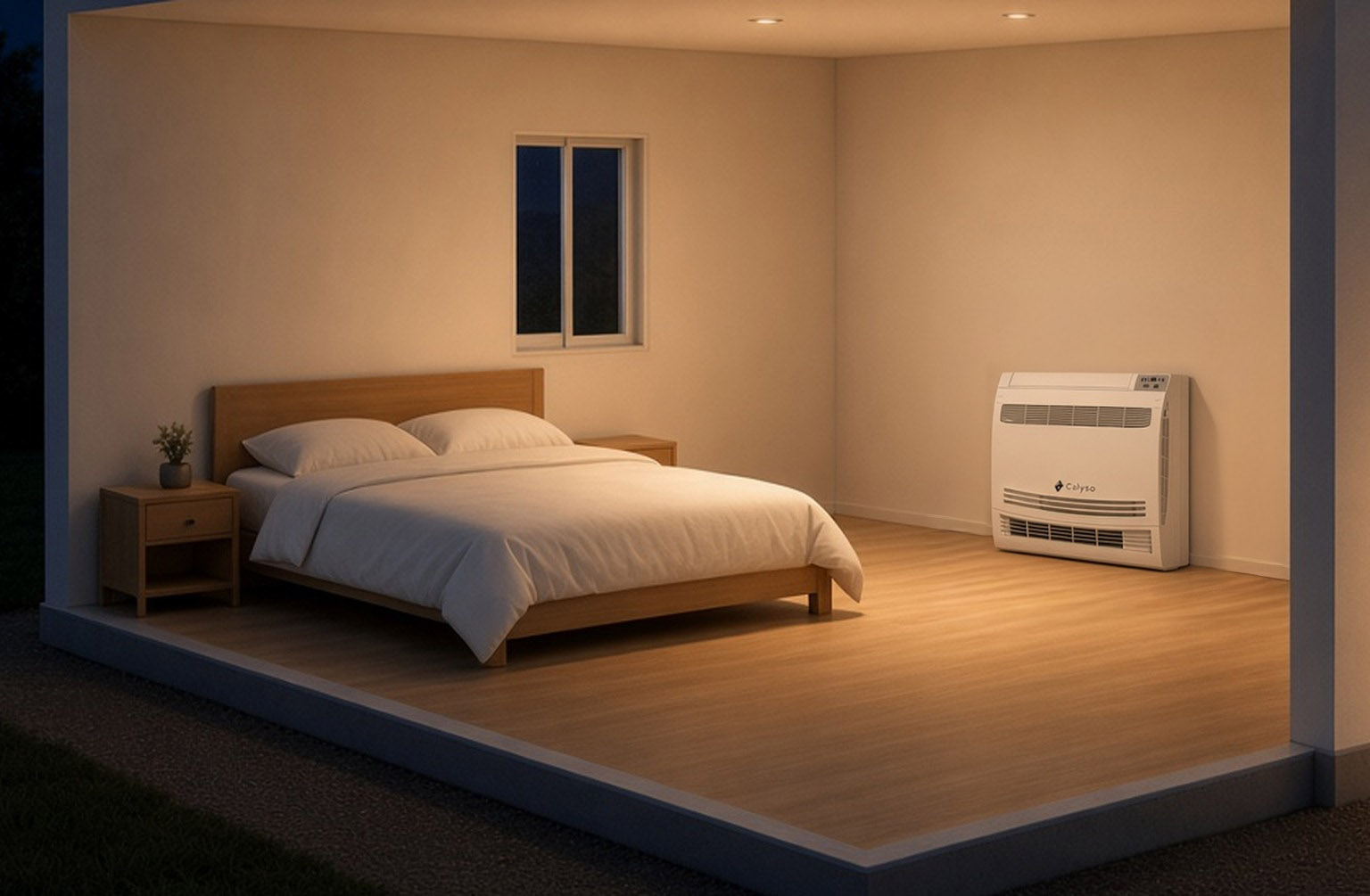 Chambre rafraîchie par une console Colyso, en mono-split