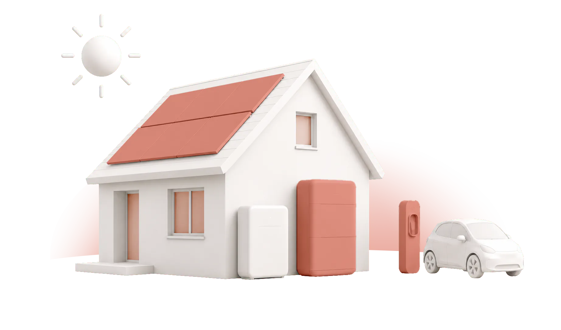 Schéma de l’écosystème Colyso : le soleil alimente les panneaux, la batterie stocke l’énergie et la redistribue vers la maison et la voiture électrique